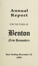 Annual report for the Town of Benton, New Hampshire 1995_cover