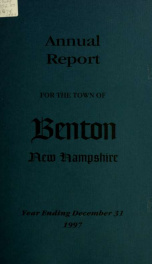 Annual report for the Town of Benton, New Hampshire 1997_cover