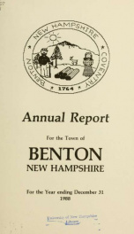 Annual report for the Town of Benton, New Hampshire 1988_cover