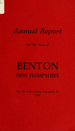 Annual report for the Town of Benton, New Hampshire 1983_cover