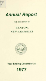 Annual report for the Town of Benton, New Hampshire 1977_cover