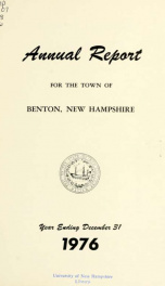 Annual report for the Town of Benton, New Hampshire 1976_cover