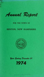 Annual report for the Town of Benton, New Hampshire 1974_cover