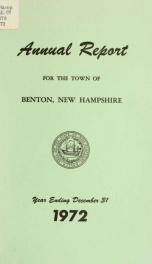 Annual report for the Town of Benton, New Hampshire 1972_cover