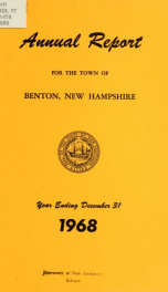 Annual report for the Town of Benton, New Hampshire 1968_cover