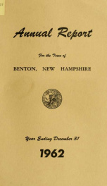 Annual report for the Town of Benton, New Hampshire 1962_cover