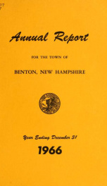 Annual report for the Town of Benton, New Hampshire 1966_cover