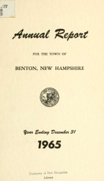 Annual report for the Town of Benton, New Hampshire 1965_cover