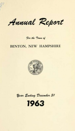 Annual report for the Town of Benton, New Hampshire 1963_cover