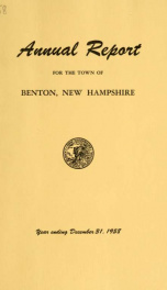 Annual report for the Town of Benton, New Hampshire 1958_cover