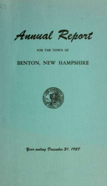 Annual report for the Town of Benton, New Hampshire 1957_cover