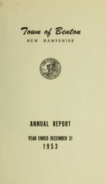 Annual report for the Town of Benton, New Hampshire 1953_cover