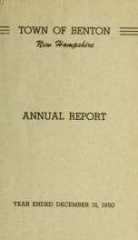 Annual report for the Town of Benton, New Hampshire 1950_cover