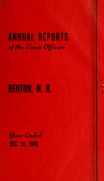 Annual report for the Town of Benton, New Hampshire 1948_cover