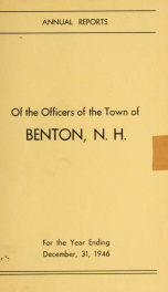 Annual report for the Town of Benton, New Hampshire 1946_cover