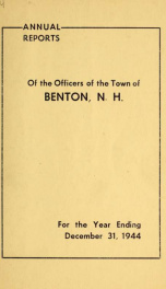 Annual report for the Town of Benton, New Hampshire 1944_cover