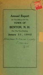 Annual report for the Town of Benton, New Hampshire 1942_cover