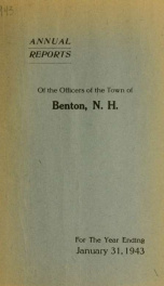 Annual report for the Town of Benton, New Hampshire 1943_cover