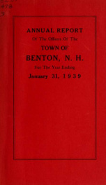 Annual report for the Town of Benton, New Hampshire 1939_cover