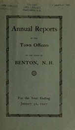 Annual report for the Town of Benton, New Hampshire 1927_cover