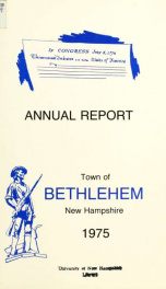 Annual report Town of Bethlehem, New Hampshire 1975_cover