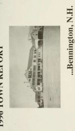 Annual reports of the Town of Bennington, New Hampshire 1996_cover