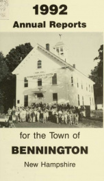 Annual reports of the Town of Bennington, New Hampshire 1992_cover