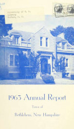 Annual report Town of Bethlehem, New Hampshire 1963_cover