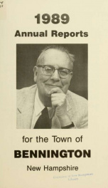 Annual reports of the Town of Bennington, New Hampshire 1989_cover