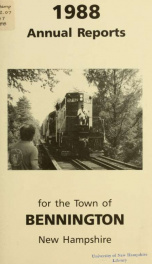 Annual reports of the Town of Bennington, New Hampshire 1988_cover