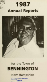 Annual reports of the Town of Bennington, New Hampshire 1987_cover