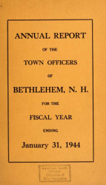 Annual report Town of Bethlehem, New Hampshire 1944_cover