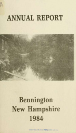 Annual reports of the Town of Bennington, New Hampshire 1984_cover