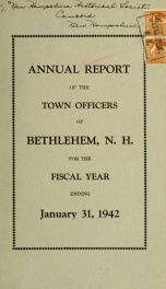 Annual report Town of Bethlehem, New Hampshire 1942_cover