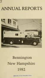 Annual reports of the Town of Bennington, New Hampshire 1982_cover