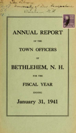 Annual report Town of Bethlehem, New Hampshire 1941_cover