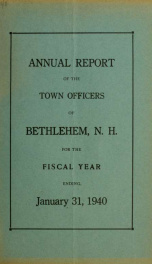 Annual report Town of Bethlehem, New Hampshire 1940_cover