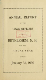 Annual report Town of Bethlehem, New Hampshire 1939_cover