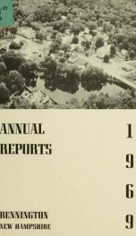 Annual reports of the Town of Bennington, New Hampshire 1969_cover