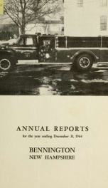 Annual reports of the Town of Bennington, New Hampshire 1964_cover