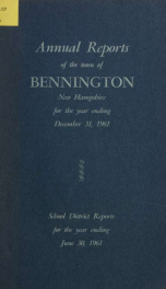 Annual reports of the Town of Bennington, New Hampshire 1961_cover