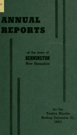 Annual reports of the Town of Bennington, New Hampshire 1960_cover