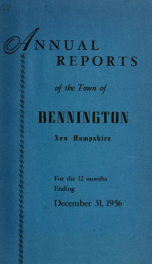 Annual reports of the Town of Bennington, New Hampshire 1956_cover