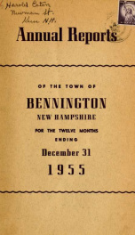 Annual reports of the Town of Bennington, New Hampshire 1955_cover