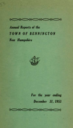 Annual reports of the Town of Bennington, New Hampshire 1953_cover