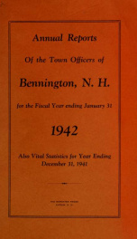 Annual reports of the Town of Bennington, New Hampshire 1942_cover