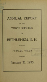 Annual report Town of Bethlehem, New Hampshire 1935_cover