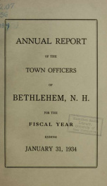 Annual report Town of Bethlehem, New Hampshire 1934_cover