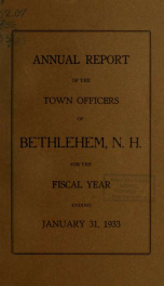 Annual report Town of Bethlehem, New Hampshire 1933_cover