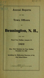 Annual reports of the Town of Bennington, New Hampshire 1929_cover